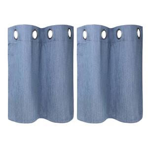 2 панели кухонных льняных плотных штор 29x24 дюйма PiccoCasa, цвет Steel Blue
