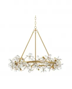 Современная подвесная люстра Carrine 31 1/5 см, потолочный светильник для столовой, над столом, с цветочным узором, отделка под мягкое золото, хрусталь Possini Euro Design