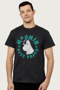 Белая футболка с круглым текстом Moomin Best Pappa ко Дню отца Moomin, черный