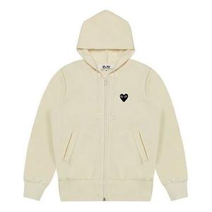 Куртка CCOMME des GARCONS PLAY Zip Hoodie Big Black Heart 'Beige', бежевый