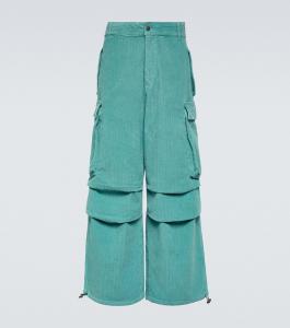 Бархатные вельветовые брюки карго Alanui, синий