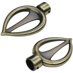 Наконечники для карниза Liedeco «Пламя», (комплект, 2 шт.), для карнизов Ø 16 мм, цвет messingfarben/antik