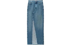 Джинсовая макси-юбка с разрезом спереди Alexander Wang, синий