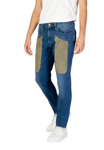 Джинсы Jeckerson с цветными вставками, синий/зеленый