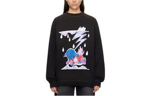 Футболка с рукавом реглан женская черная WE11DONE