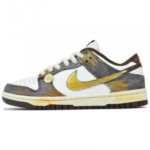 Nike Женские кроссовки Dunk Abrasion Resistant Slip Resistant low top в цвете gray white yellow