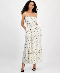 Женское платье макси с завязками и оборками julia jordan, белый