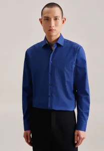 Деловая рубашка seidensticker "Regular", стандартный воротник "Кент" с длинными рукавами, однотонная, синий