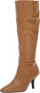 Женские сапоги Franco Sarto Lyla с острым носком до колена, Camel Brown Wide Calf Leather