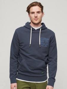 Хлопковая толстовка с медной этикеткой Superdry, цвет French Navy