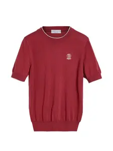 Трикотажная футболка с логотипом Brunello Cucinelli Kids, красный