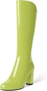 Женские вечерние модные ботильоны MODENCOCO с круглыми носками, лакированной застежкой-молнией, сексуальные на толстом каблуке, 8,4 см