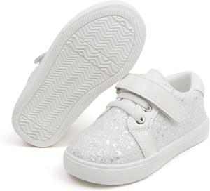 Кроссовки для малышей и маленьких девочек Felix Flora, спортивные сникерсы, принцесса, повседневные блестящие туфли Felix & Flora, белый