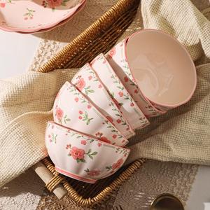 Ceramics Набор керамической посуды Fresh Underglaze Color: чаша для риса, тарелка и суповая миска, включая 8-дюймовую чашу Lotus, 1 предмет