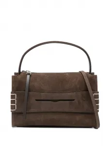Малая сумка-тоут с ручкой и замшей под лофер Jw Anderson, коричневый