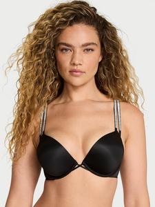Бюстгальтер-Бюстгальтер Bombshell с двумя чашками и двумя блестящими бретельками, пуш-ап Very Sexy, double shine strap black
