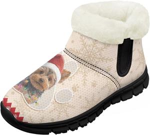 Детские зимние ботинки для девочек с меховой подкладкой, с короткой подошвой, противоскользящие, легкие уличные теплые ботинки для малышей Pointodoor, Dog Paw
