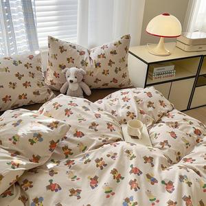 Antarctic Комплект постельного белья 1,5 м, 4 предмета: пододеяльник 150x200 см, простыня, 2 наволочки, мягкая стираемая облачная хлопковая ткань, цвет Yundong Xiaoxiong