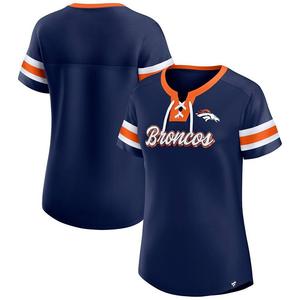 Женская темно-синяя футболка Fanatics Denver Broncos Original State на шнуровке, цвет Den Navy