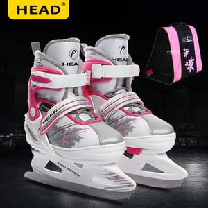 HEAD Детские регулируемые коньки для фигурного катания H7 Pink And White + розовая сумка, размер M (31-36)