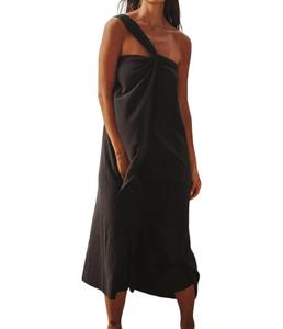 Черное платье макси Pia Handloom, черный