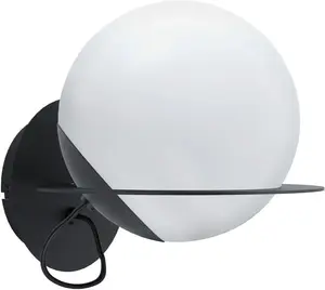 Настенный светильник EGLO "SABALETE", 1 лампочка, лампа E27 | без лампочек Высота: 21 см, черно-белый