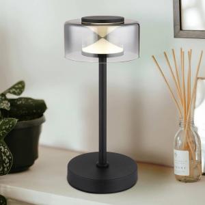 Светодиодная настольная лампа Globo Lighting Belinda, дымчатое стекло / железо - 1-свет - черный