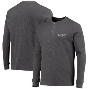 Мужская футболка Dunbrooke Heathered Grey New England Patriots с логотипом Maverick Thermal Henley с длинными рукавами