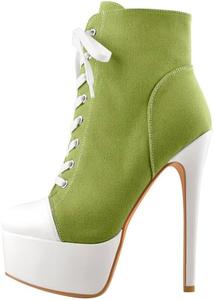 Richealnana Cavans Cavans Женские ботинки на шнуровке с каблуком-стилетом, Verde