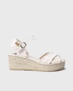 Женские хлопковые эспадрильи на платформе с пряжкой Toni Pons, цвет Crudo