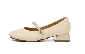 Туфли Мэри Джейн на толстом каблуке 3 см, женские DAPHNE, Beige