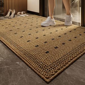 Katifia Ковер 120х180 см Katifeiya Elegant Modern Light Luxury Wuer для прихожей, из ПВХ, стиль U Cloud Ink Square - Hollow Dot Frame, цвет Camel