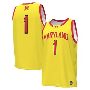 Мужская баскетбольная майка #1 gold Maryland Terrapins Under Armour