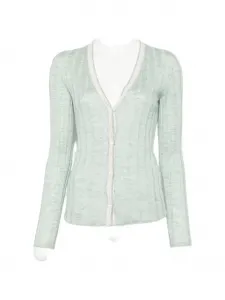 Рифленый кардиган Prada, зеленый