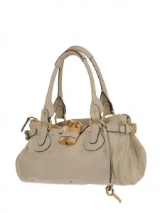 Плечевая сумка Padlock с заклепками CHLOÉ, бежевый