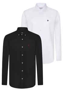 Рубашка на пуговицах классического кроя Felix Hardy, синий/белый