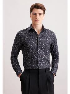 Тонкая фланелевая рубашка серого цвета Seidensticker