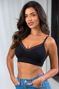 Хлопковый бюстгальтер Love to Lounge без косточек Pour Moi, черный