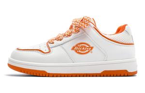 Низкие детские скейтбординговые кроссовки бело-оранжевые для детей 3-7 лет Dickies