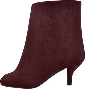 Ботильоны на низком каблуке с острым носком и скошенными каблуками для женщин Vecipatcare, Burgundy