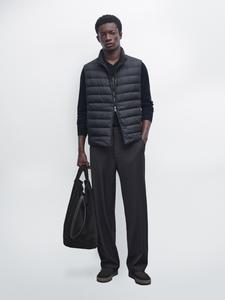 Водоотталкивающий двусторонний жилет из смеси пуха Massimo Dutti, темно-синий