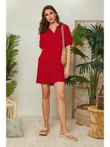 Короткое платье Lin Passion Leinen, красный