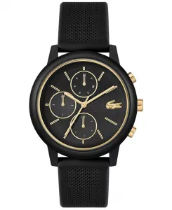Мужские часы с черным силиконовым ремешком, 42 мм Lacoste, black