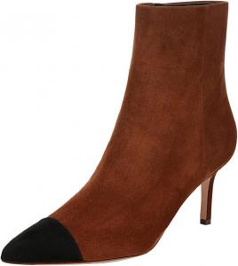 Женские ботильоны FOWT с заостренным носком и невысоким каблуком типа «кикуна», короткие ботинки с боковой молнией, офисные формальные зимние туфли, размеры 4-16 US, Brown