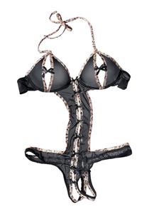 PETITE FLEUR GOLD Кружевное белье без ластовицы в черном цвете