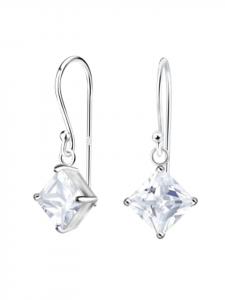 Alexander York Серьги с кубическим цирконием в оправе из серебра 925 пробы, комплект из двух сережек