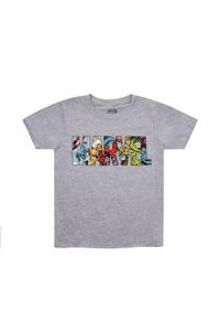 Хлопковая футболка с логотипом Marvel, серый