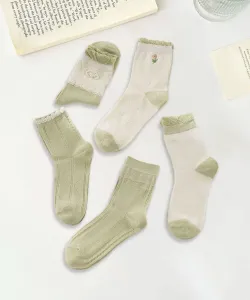 Девичьи носки из хлопковой смеси, набор из 5 пар Aimoha - Select -, цвет Green