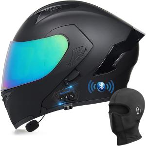 Шлем мотоциклетный Guenzo с откидным верхом, черный