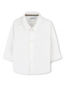 Рубашка с монограммой BOSS Kidswear, белый